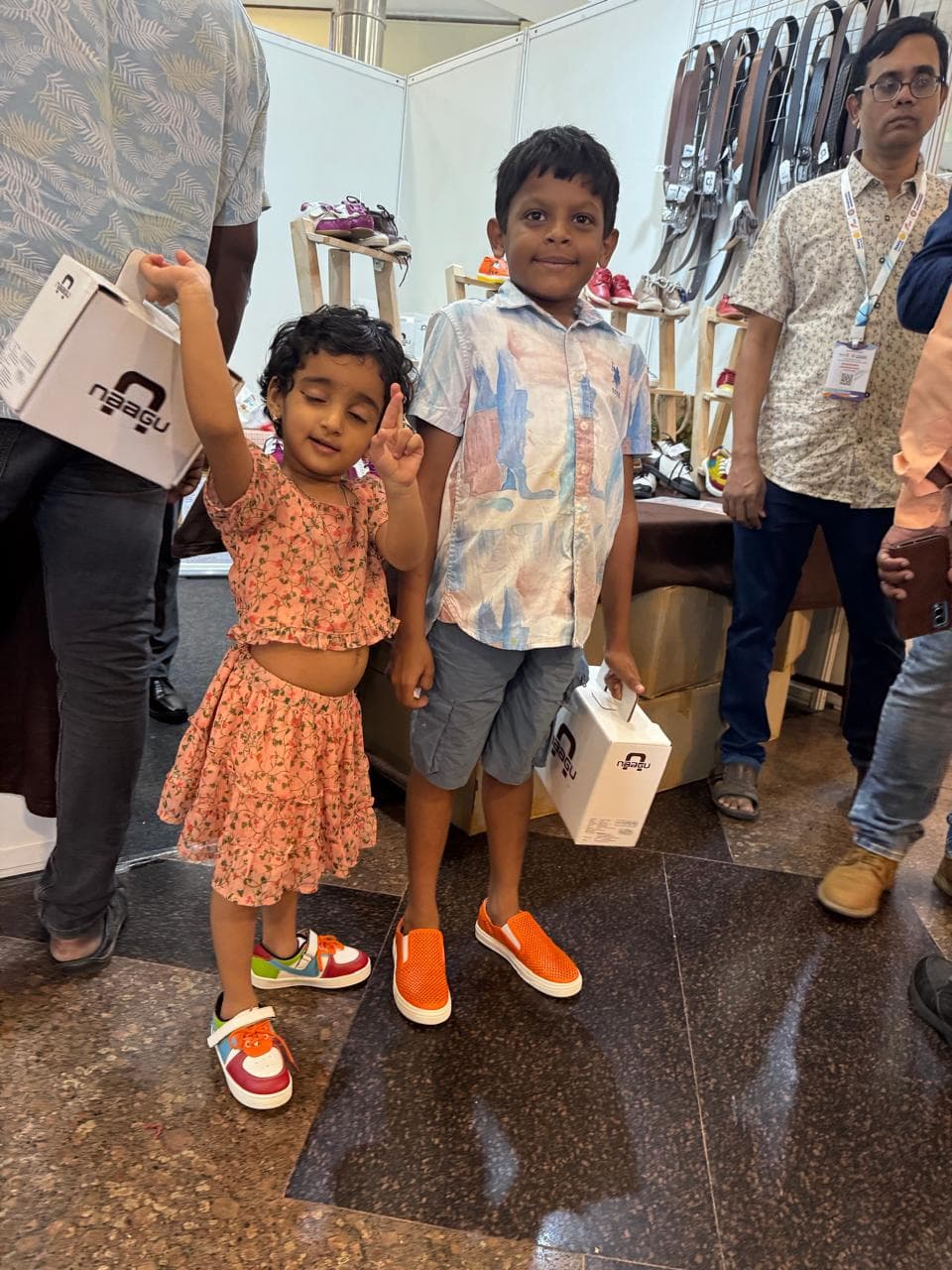 Kids in Naagu shoes